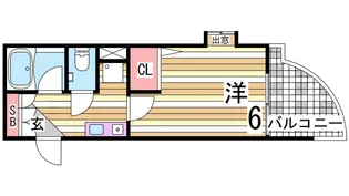 エスリード三宮フラワーロード【9階】の間取り