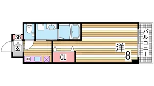 エスリード中山手県庁前【9階】の間取り