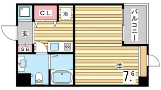 リアンジェ兵庫本町【704号室】の間取り