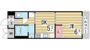 ウエストアヴェニュー【6階】の間取り