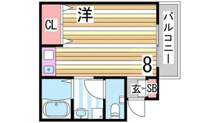 アロッジオ上筒井【204号室】の間取り