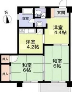 ヴィラ高取山【302号室】の間取り