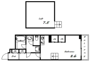 Badge新長田【3A号室】の間取り