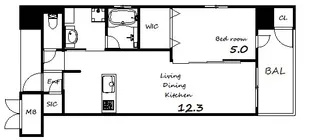 ラシュレ神戸三宮【9階】の間取り