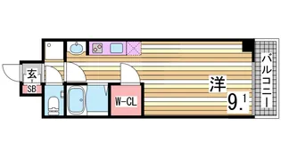 アスヴェル神戸駅前【901号室】の間取り