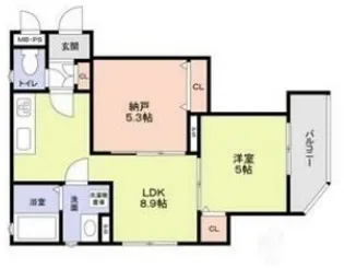 フォレストクリエオーレ中島通【1階】の間取り