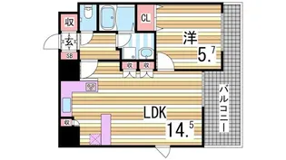 プレサンス神戸みなと元町【11階】の間取り