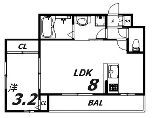 エハコ日暮通【3階】の間取り