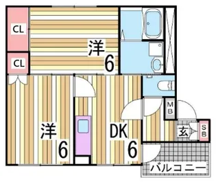 プランドール谷上【2階】の間取り