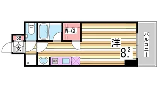 アスヴェル神戸元町海岸通【8階】の間取り