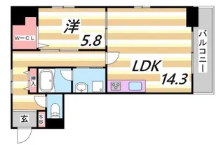 エル・イソベ三宮【1階】の間取り
