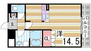 フレッシュパレス堀越【1階】の間取り