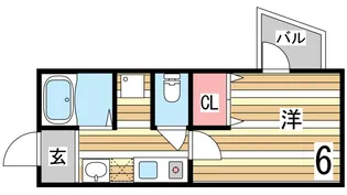 西山ハイツ【2階】の間取り