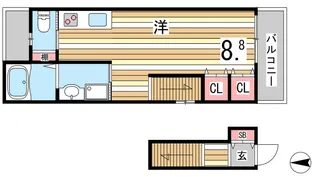 クローバーハイツ若菜【2階】の間取り