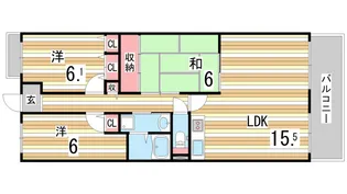 兵庫県神戸市東灘区岡本8丁目【マンション】の間取り