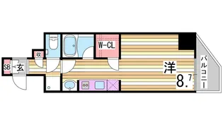 アスヴェル神戸元町海岸通【3階】の間取り