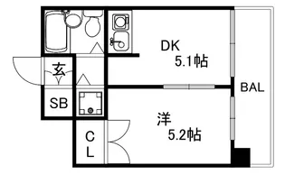 朝日プラザ兵庫大開通【9階】の間取り