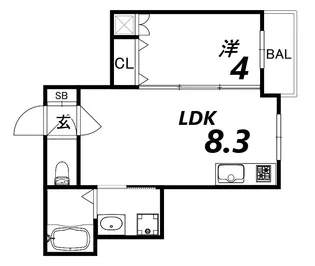 アーク神戸湊川【1階】の間取り