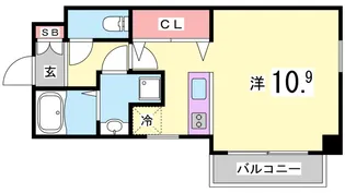 アンビエンテ王子籠池【2階】の間取り