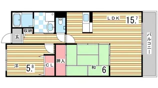 メイプル平和台【3階】の間取り