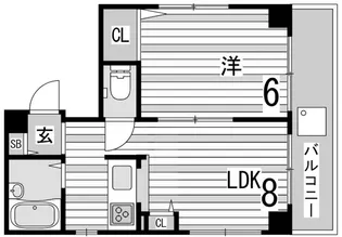 グランディール夢野【4階】の間取り