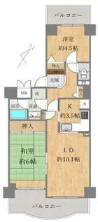 高取台ロイヤルマンション【9階】の間取り