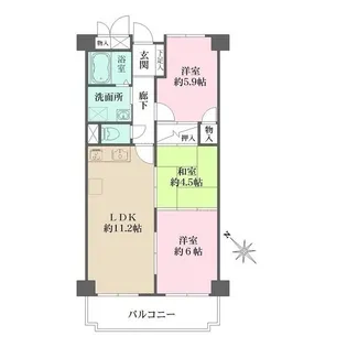 ベルダ鈴蘭台【7階】の間取り