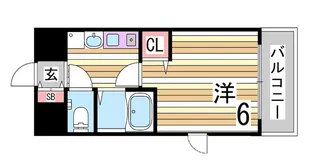 エステムコート神戸元町通【7階】の間取り