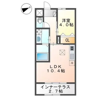 ボヌール西山【1階】の間取り