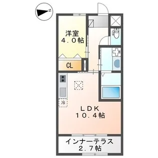 ボヌール西山【1階】の間取り