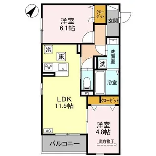 グランマーリエ松野通【2階】の間取り