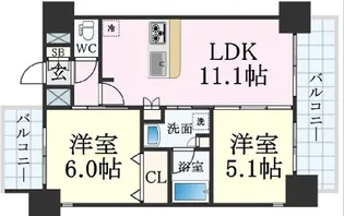 プレサンス新神戸駅前【10階】の間取り
