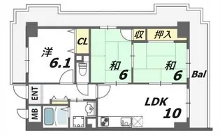 エスパシオ神戸【4階】の間取り