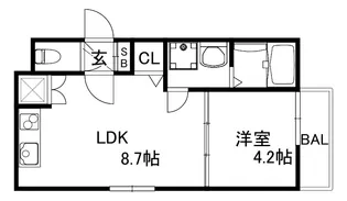 MAXIV CITY神戸鷹取【1階】の間取り