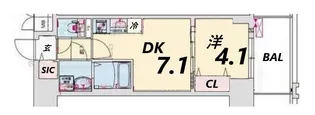 プレサンス神戸セレスティア【6階】の間取り