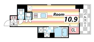 レジディア神戸磯上【4階】の間取り