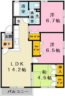 ガーデンコート車【2階】の間取り
