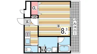 カーサ岡本2丁目【2階】の間取り