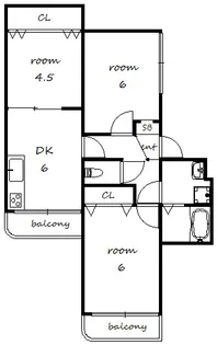 アプリーレ御影【4階】の間取り