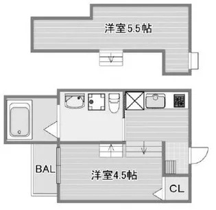 クレアージュ山手【1階】の間取り