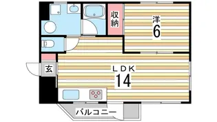 サンシャイン三宮【6階】の間取り