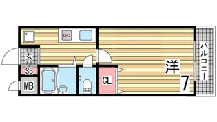 Aurora Court兵庫駅前【2階】の間取り