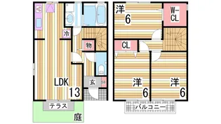 アンソレイエ B棟【1階】の間取り