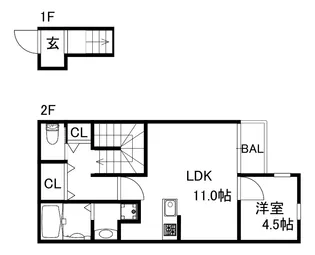 Kパラッツォ兵庫五宮町【2階】の間取り