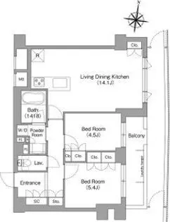 ミレーネ神戸住吉本町【1階】の間取り