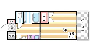 エスポワール三宮パートII【8階】の間取り