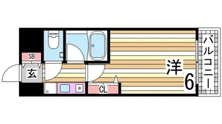 エスリード三宮フラワーロード【5階】の間取り
