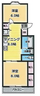 シルフィード御崎【2階】の間取り