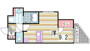 プレサンス神戸駅前グランツ【4階】の間取り