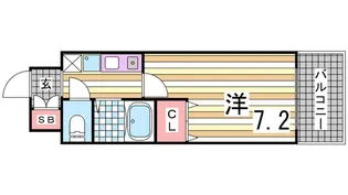 エスリード三宮【2階】の間取り